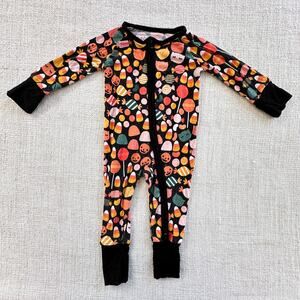 Little Sleepies Halloween Candy 2-way Zip Footless Sleeper VGUC 0-3mo